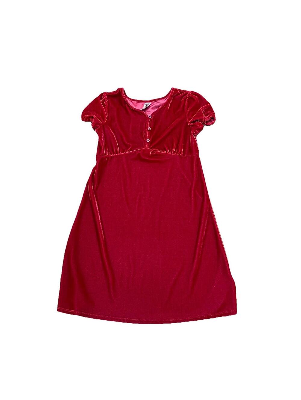 OshKosh B’gosh Red Velvet Dress Girls Size 10 Holiday Party Midi Christmas